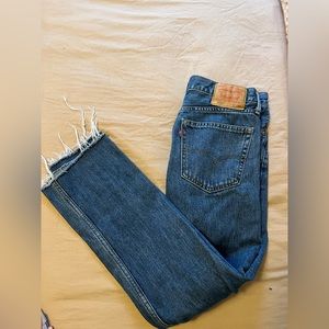 VINTAGE LEVIS. cut to have raw hem